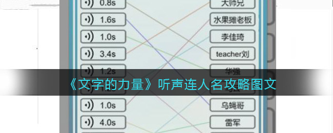 文字的力量听声连人名怎么过(文字的力量听声连人名过关方法)