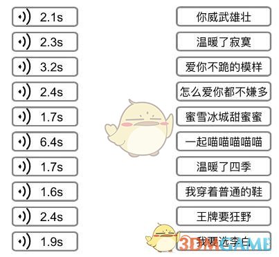 《文字的力量》听声连歌曲攻略图文