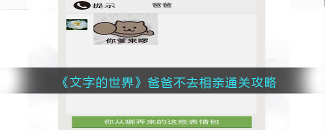 文字的世界爸爸不去相亲怎么过(文字的世界爸爸不去相亲过关方法)